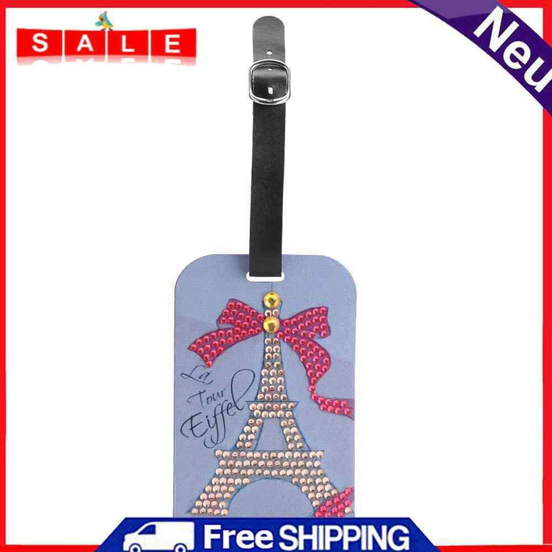 DIY Diamond Painting Special Shape Tower Ribbon Type Label Luggage Boarding Pass