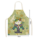 Kitchen Linen Apron Dress up Cat Print Home Restaurant Cooking Baking Bibs
