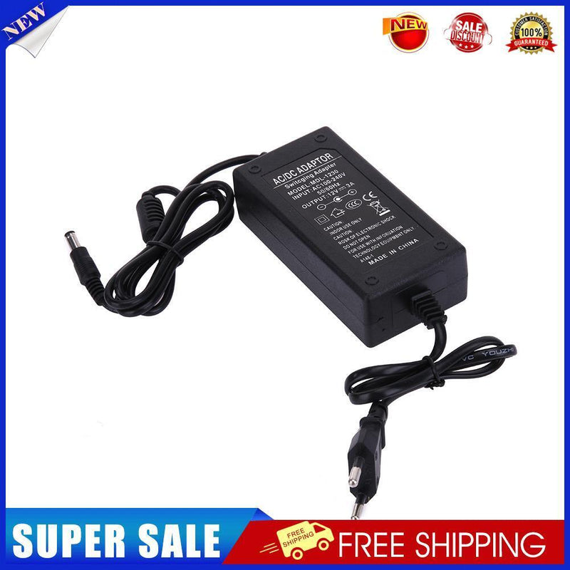 12V 3A AC to DC Power Adapter Dual Cable Converter Universal 5.5x2.1-2.5mm