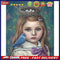 Frameless Oil Paint By Numbers DIY Girl Bird Picture Craft Kit for Living Room