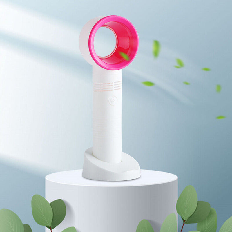 Portable Bladeless Fan Handheld Desktop Summer Travel Mini Cooler (White)