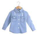 Autumn Unisex Fashion Children Turn Down Collar Pockets Denim Coat(1-2T)-18