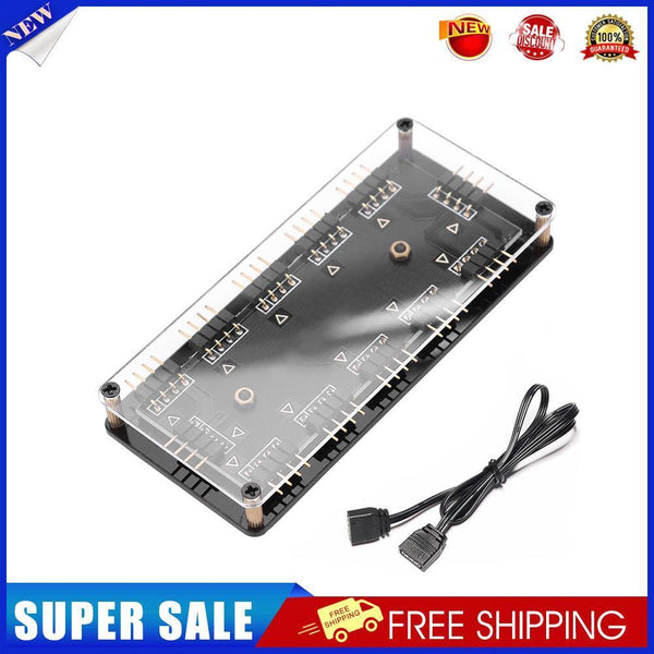 12V 4Pin 1 To 10 RGB Fan HUB PC LED Strip Light Cooler Splitter for AURA