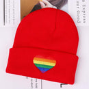 Gift Winter Warm Embroidery Knit Cap Rainbow Knitted Hats Beanies Hats