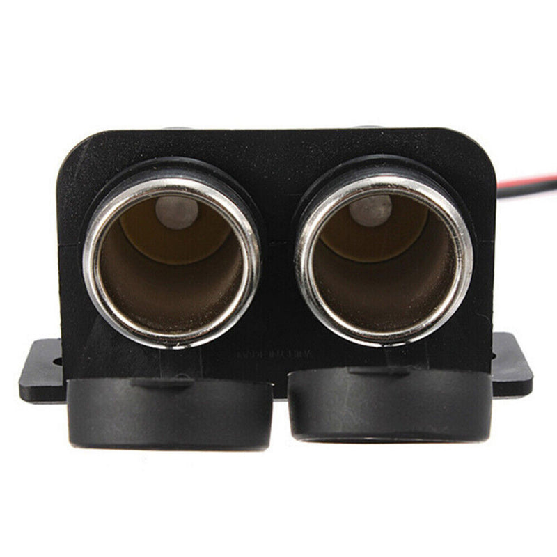 Car Cigarette Lighter Socket 12V Waterproof Dual Power Outlet with Wire