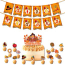 Thanksgiving Props Set Cake Card Topper Party Supplies Decorations for Holiday