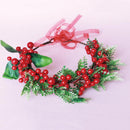 Artificial Red Holly Berry Christmas Decor Wire Bundle Garland Wreath Adjustabl`
