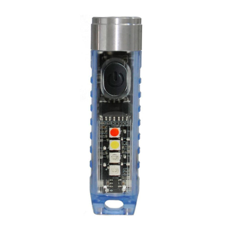 Keychain LED Flashlight Mini Pocket Torch for Outdoor EDC Emergency (Blue)