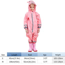Kids Rain Suit Toddler Raincoat Unisex Baby Waterproof Coverall (Pink S) Newly