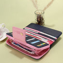 Long Women Wallets Card Holder Clutch Purse Coin Money Bag (Dark Blue)