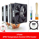 SNOWMAN 6 Heat Pipe Cooling CPU Cooler Fan 4 Pin PWM Quiet Radiator (3 Fan)