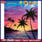 Frameless Oil Paint By Numbers DIY Beach Sunset Picture Craft Kit for Bedroom