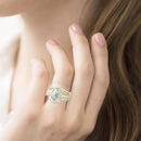 Creative Girls Mother's Day 3 Piece Set Jewelry Diamond Turquoise Ring