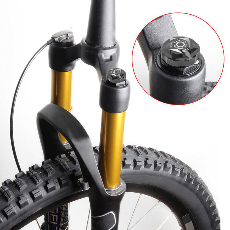 RISK Bicycle Fork Gas Shoulder Cap Aluminum Alloy Nozzle Cover for Mountain B