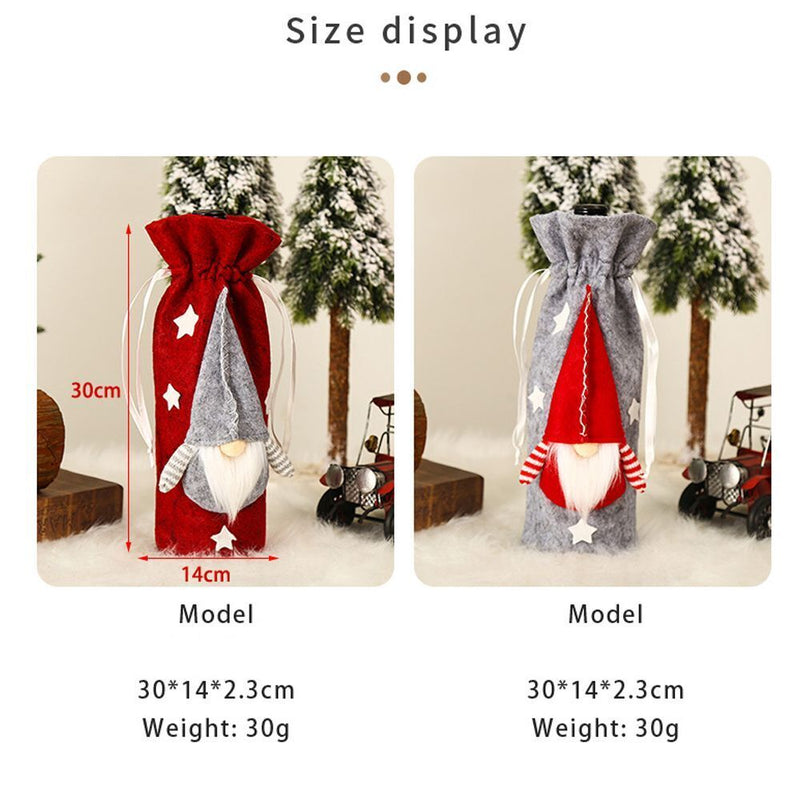 Wine Gift bag Santa Claus Bottle Bag Dinner Table Decor Wine Bottle Covers