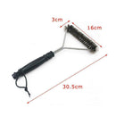 12'' Steel Wire Bristle Tri BBQ Barbecue Grill Brush _NEW Clean I2K7