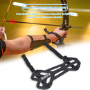 Adjustable Archery Arm Guard Portable Soft Rubber Elastic Strap (Black)