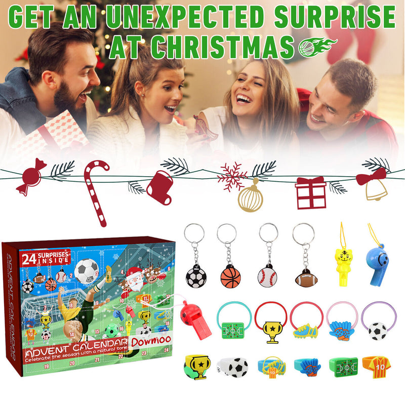 24 Grids Xmas Soccer Toys Box Unique Christmas Calendar Box Holiday Party Favors