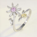 Adjustable Finger Wear Crown Knitting Loop Crochet Yarn Guides Thimble Ring