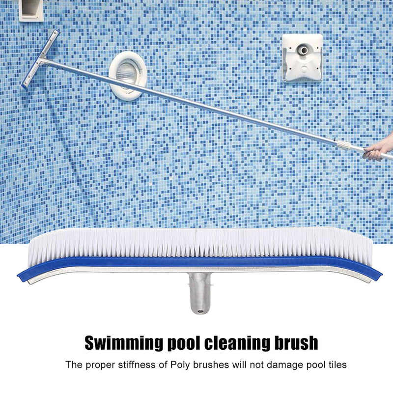 18 inch Swimming Pool Brush, Aluminum Handle and Nylon Bristles, Profession