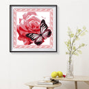 Partial Embroidery Stamped Flower Butterfly DIY Cross Stitch Kit 14CT Needlew