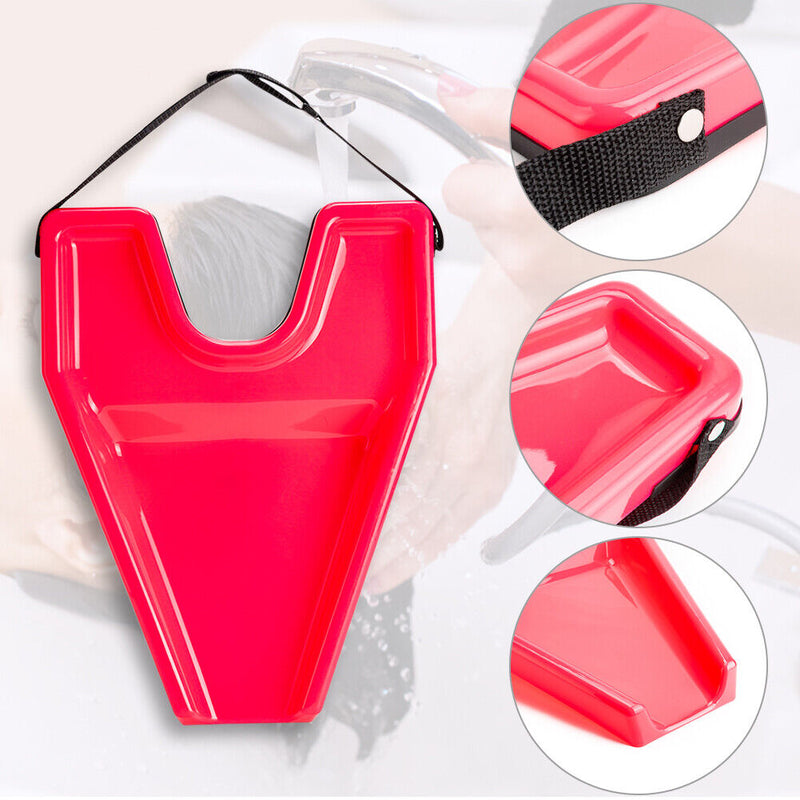 Portable Hair Washing Tray Patients Spa Neck Rest Professional Salon (Red) Newly