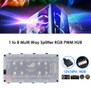1 to 8 Multi Way Splitter RGB PWM Hub Controller Adapter (12V 4Pin+Shell) Newly