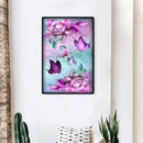 Flowers and Butterflies Oil Paint By Numbers DIY Handpainted on Canvas Wall Arts