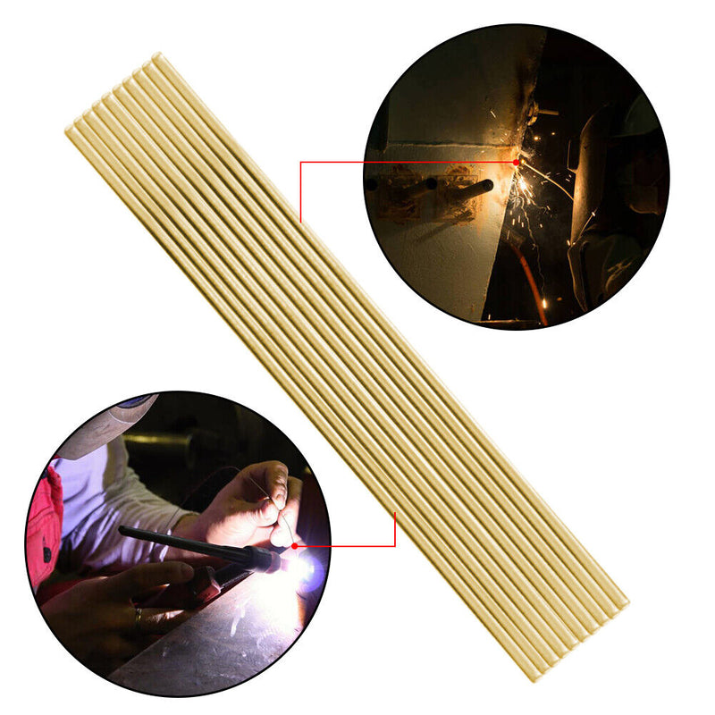 10pcs Low Temperature Simple Brass Welding Rods Electrodes Easy Melt Weld Bar