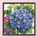 Partial Embroidery Hydrangea Printed Cross Stitch 14CT 2 Strand Cotton Kit Newly
