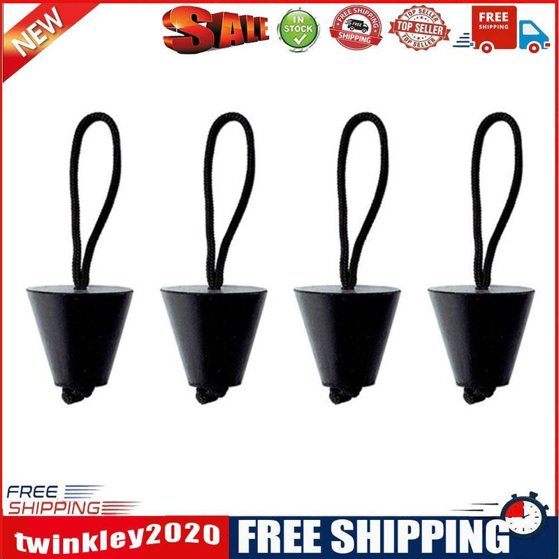 4x Kayak Canoe Boat Scupper Plugs Marine Dinghy Drain Holes Stopper (Black)