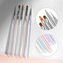 Nail Brush Manicure Gel Brush Transparent Aurora Macaron for Nail Art (E) Newly