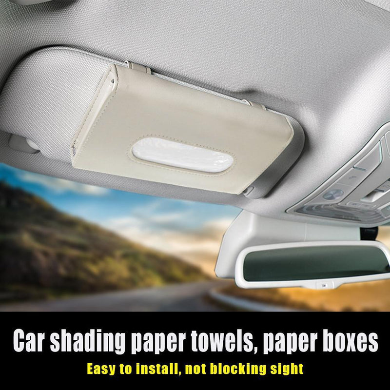 Car Sunshade Tissue Box PU Leather Paper Napkin Cover Auto Interior Styling