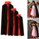 Halloween Black Red Cape Reversible Dracula Devil Cloak Fancy Dress150c*