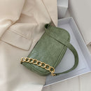 Alligator Pattern Handbag Tote Women Leather Underarm Shoulder Bag (Green)