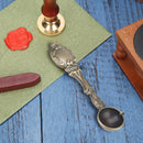 Portable Retro Fire Color Seal Paint Spoon Wood Handle Melting Stamp Metal
