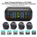 AN-10C Solar Car TPMS LCD Tire Pressure Monitoring Tyre Temperature Alarm System
