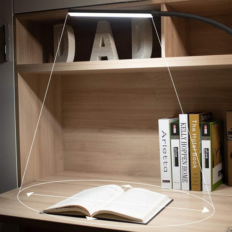 Desk Lamp with Clamp, Dimmable, Flexible Gooseneck Light for Study (Black) Newly