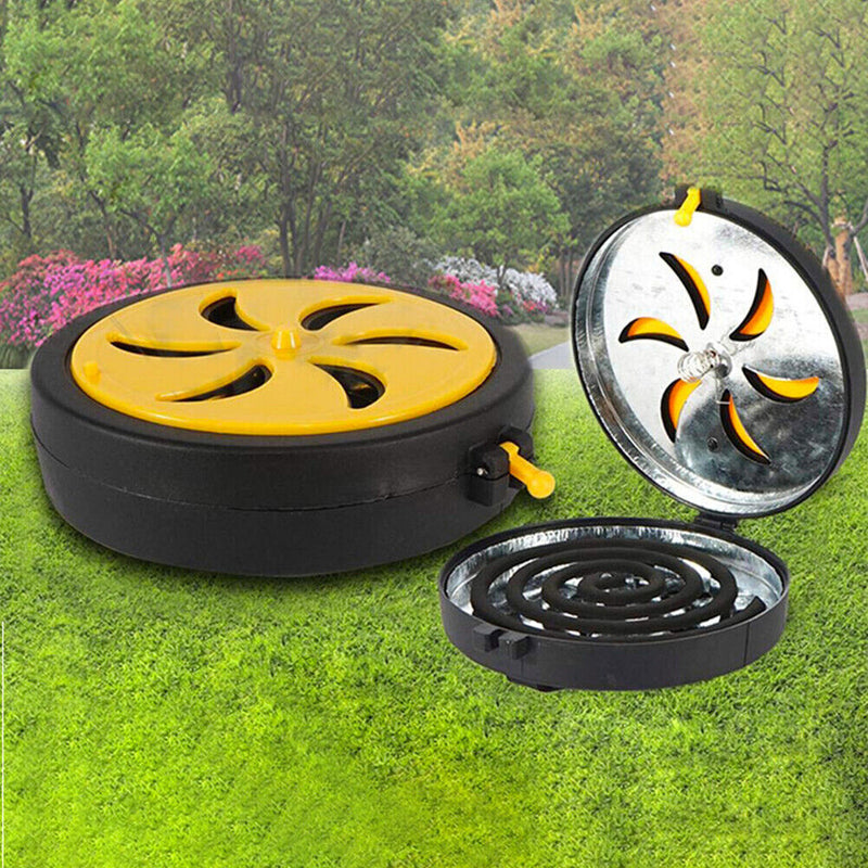 Portable Outdoor Round Mosquito Coil Holder Incense Burner Box Home Anti Scald