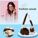 Animal Pattern Underarm Bag Women Mini Plush Shoulder Handbags Purse (11)