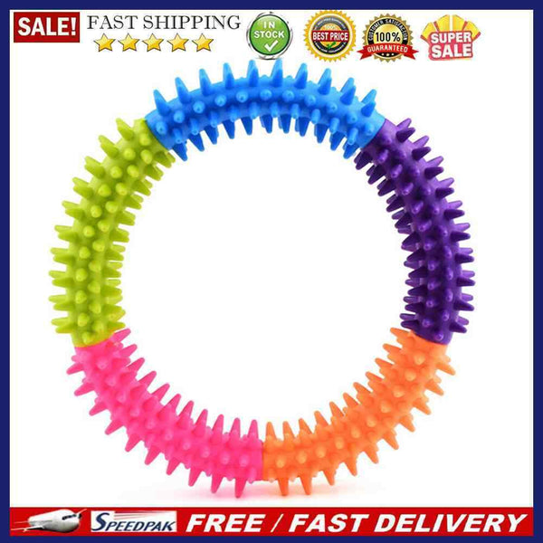 Pet TPR Training Ring Colorful Dog Cat Molar Chew Toys Teeth Cleaning Bite