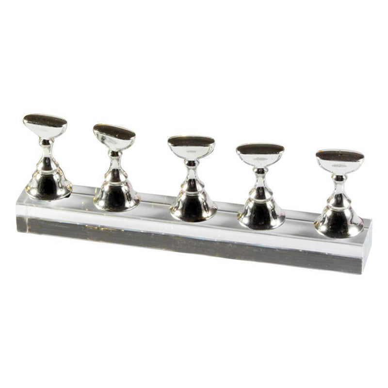 Magnetic Nail Holder Acrylic Crystal Shelf Training Display Stand (White