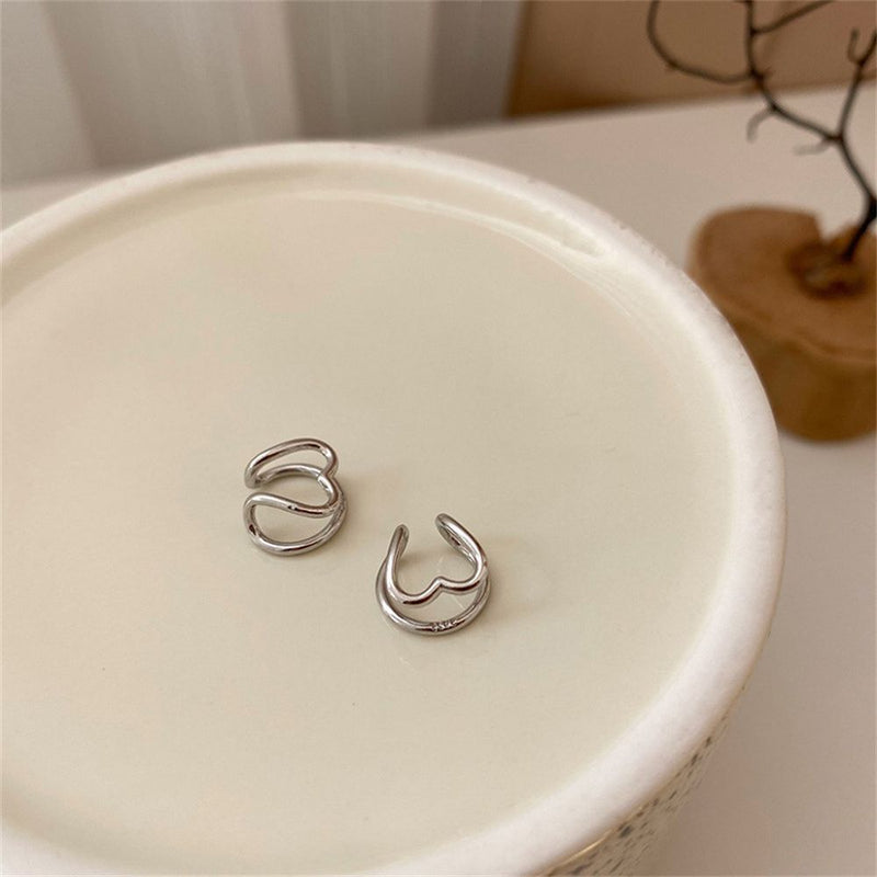 Earrings Geometric Heart Clip Earrings C-shape Ear Clip Aesthetic Jewelry