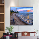 Beach Sunset Oil Paint By Numbers Kit DIY Acrylic Painting on Canvas Crafts