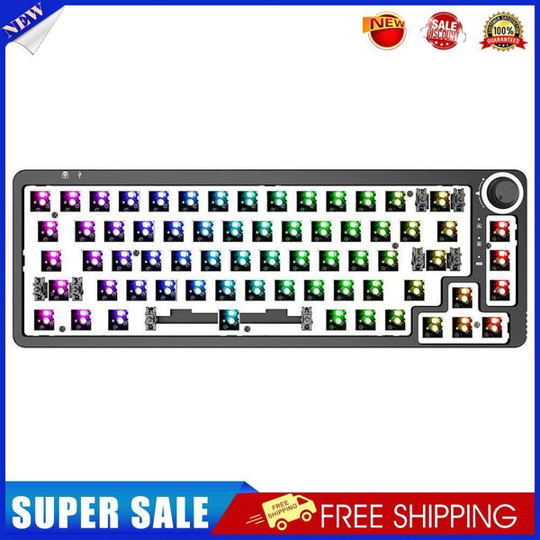 68 Keys RGB 60 Percent NKRO DIY Mechanical Hotswap Keyboard Kits (Black)