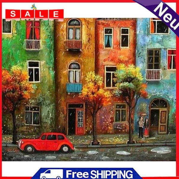Colored Streets Frameless Picture Oil Paint By Numbers Hand Painted Picture