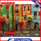 Colored Streets Frameless Picture Oil Paint By Numbers Hand Painted Picture