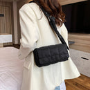 Women Nylon Cotton Padded Handbag Winter Warm Tote Bag Small Flap Tote Handbag
