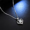 Wedding Crystal Pendant Necklace Eternal Love Heart Cubic Zirconia Neck Chain