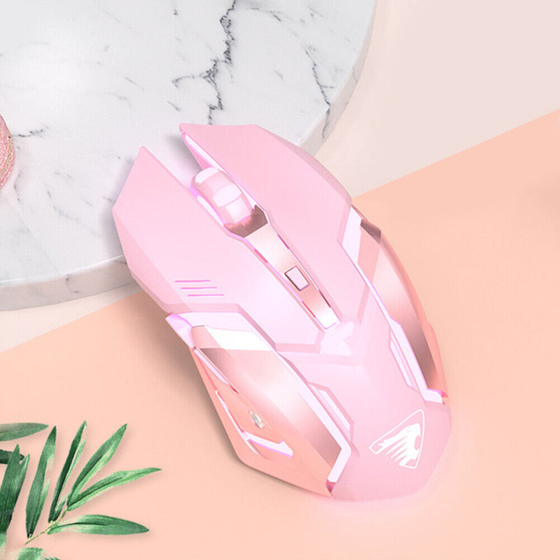 G304 1600dpi Wireless Rechargeable Mouse 2.4G 600Mah Game USB Mouse (Pink)